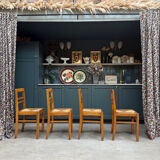 Set of 4 vintage rush chairs