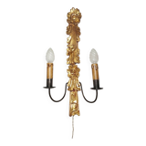 Aplique de pared de madera dorada. España, 1940s.