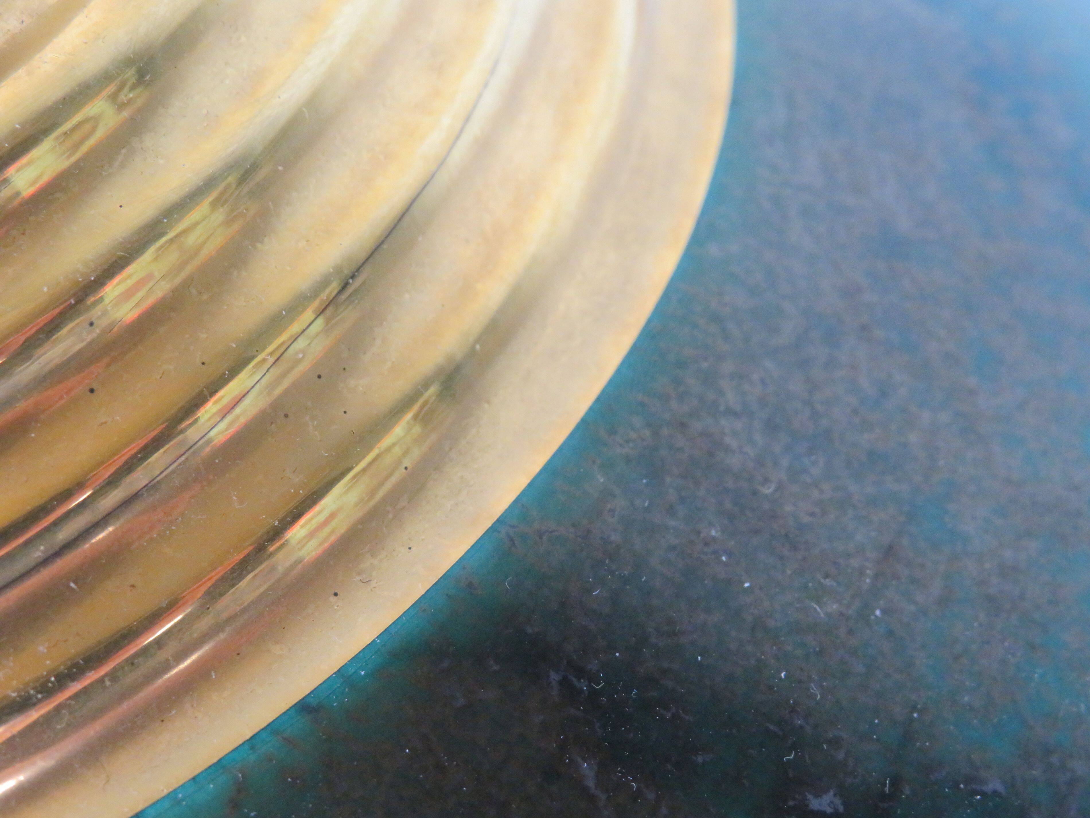 Vintage table lamp signed Louis Drimmer, glazed ceramic & lampshade