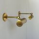 Pair of vintage adjustable wall lights, solid brass, France 1950