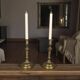 Pair of fluted bronze candlesticks Louis XVI period 27 cm