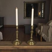 Pair of fluted bronze candlesticks Louis XVI period 27 cm