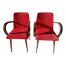 pair of spindle leg armchairs