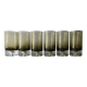6 large glasses with bubble base, smoked glass, 1960s