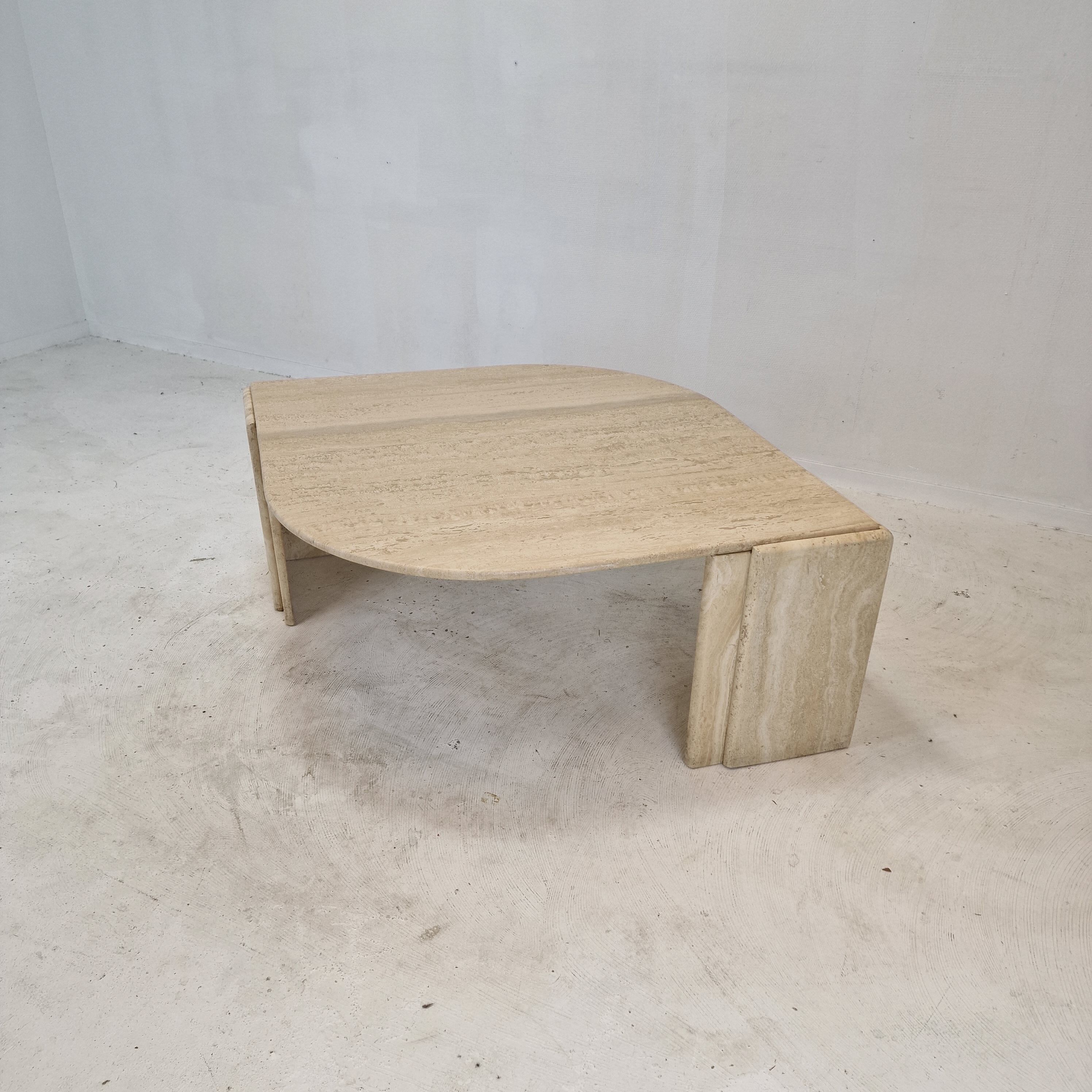 Italian travertine coffee table, 1980's