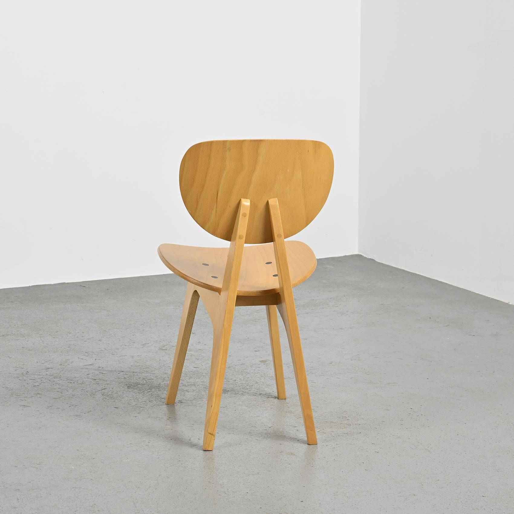Suite of 4 3221 chairs by Jenzo Sakakura for Tendo Mokko, design 1950
