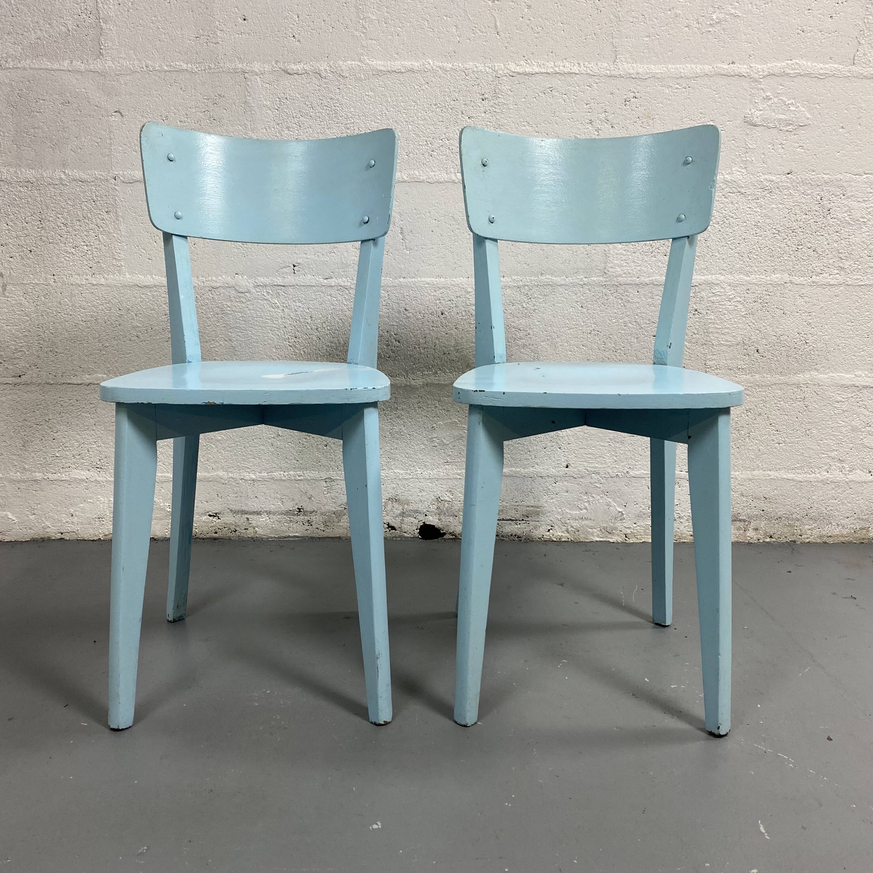 Paire de chaises bistro bleues