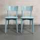 Paire de chaises bistro bleues
