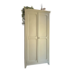 Antique Parisian wardrobe in sage green patina