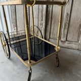 Vintage black and gold rolling trolley