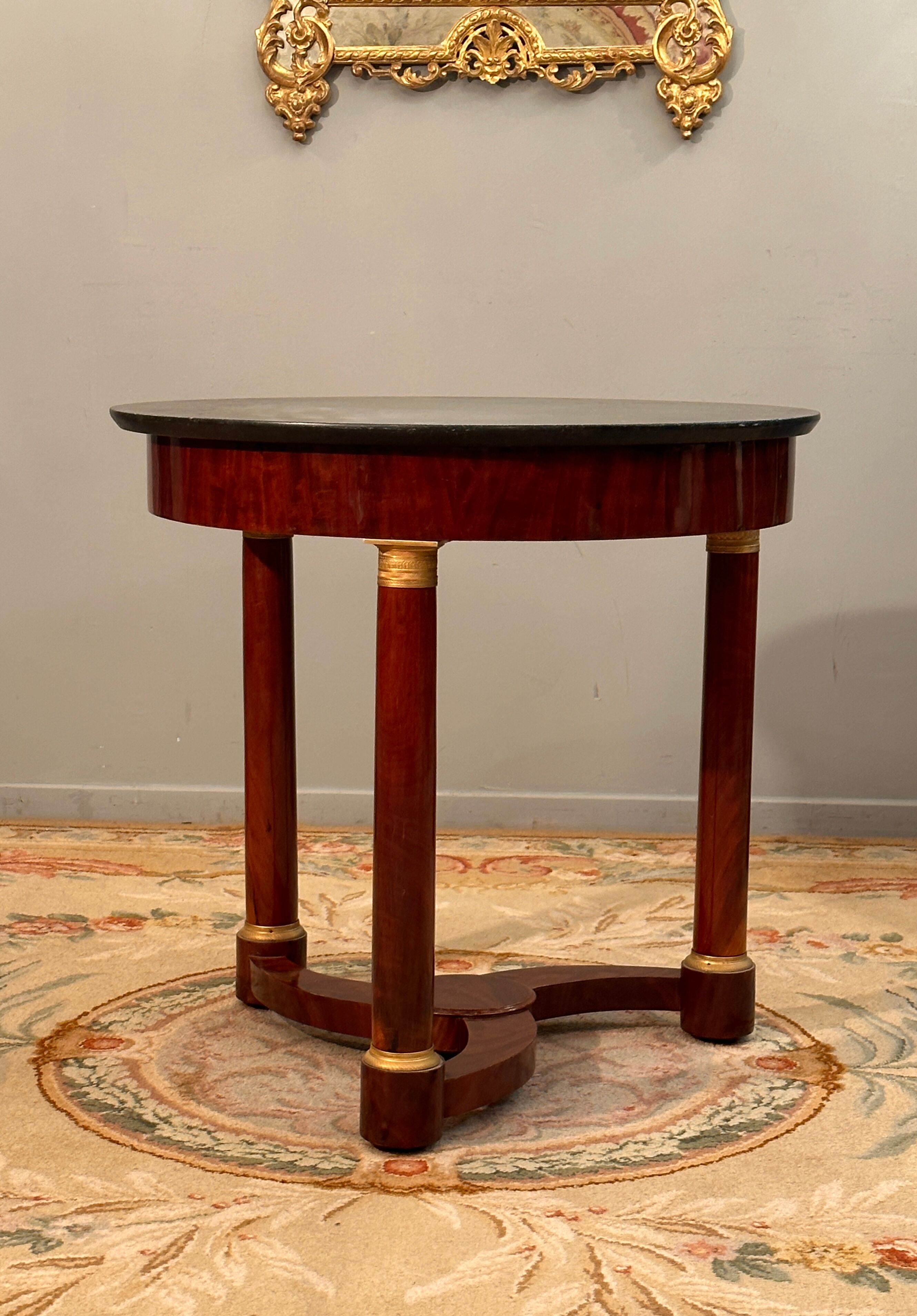 Gueridon tripod mahogany style Empire Epoch XIXth