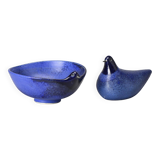 Set of two ceramic birds, Gérald Olivier, Switzerland circa 1970