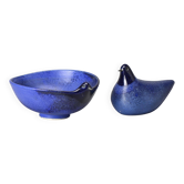 Set of two ceramic birds, Gérald Olivier, Switzerland circa 1970