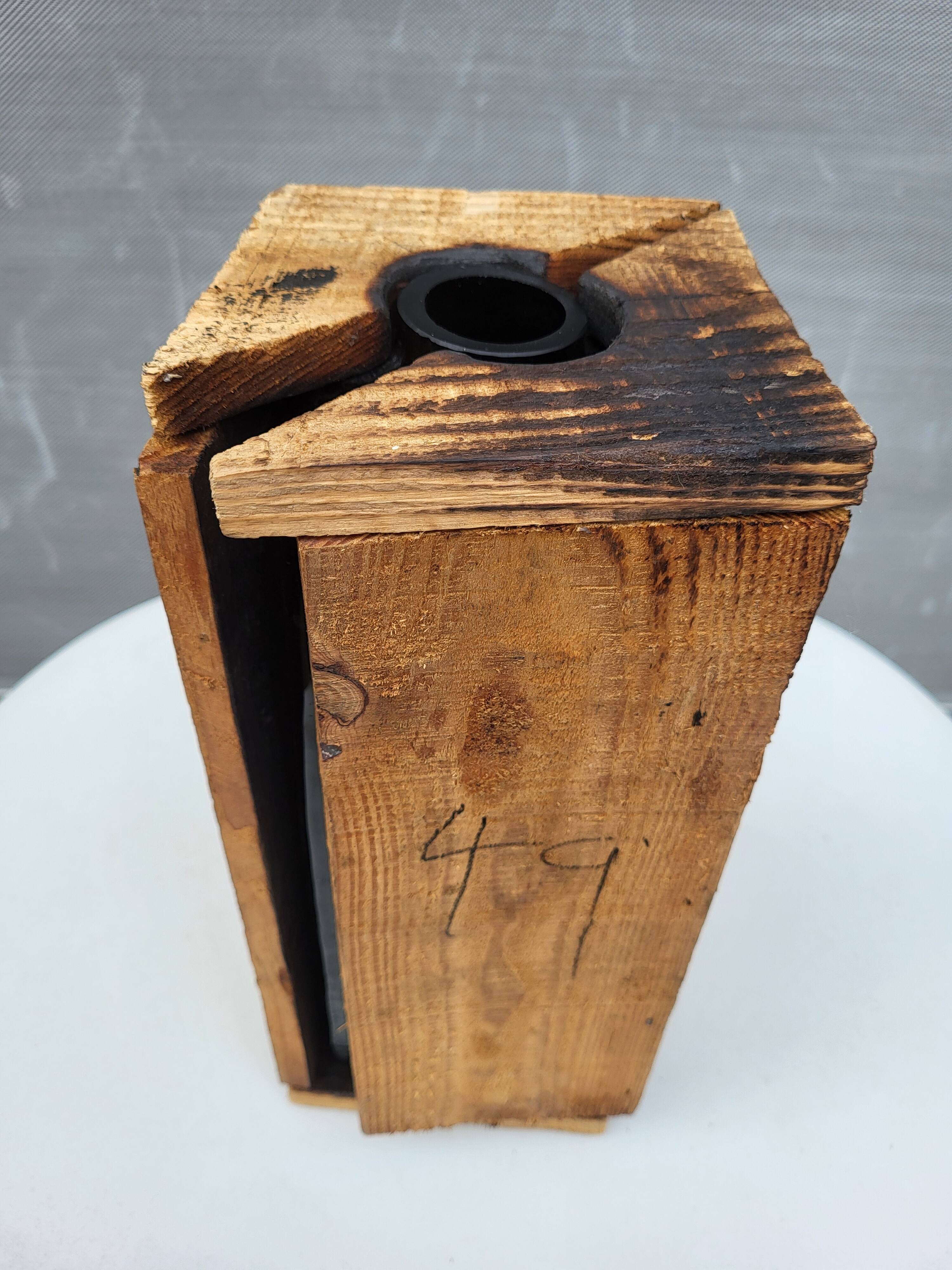 Wabi-Sabi glass vase with burnt wood mold