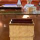 Hollywood regency brass and woven bamboo magazine rack, Metal Linea Nova Italy 1970