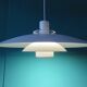 Large white suspension with cups. "Form Light" Denmark 1970