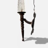 Pair of brutalist wall sconces in wrought iron