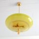 Vintage art deco yellow opaline basin pendant light
