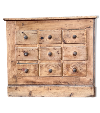 Meuble de métier en bois à 9 tiroirs
