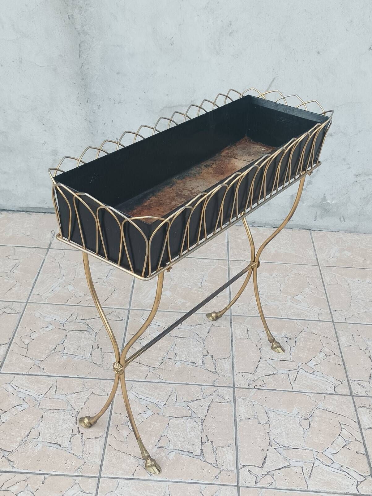 Jardinière en laiton France 1960
