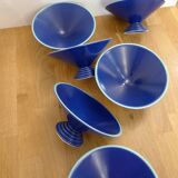 Set of 6 modernist dessert bowls Cobalt