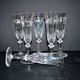 Saint-Louis set of 6 Tommy cut crystal champagne flutes signed H18.5