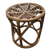 Rattan pouffe with cushion