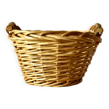 Grand panier de vannerie - Banne en bois tressé