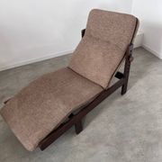 Old chaise longue wooden lounge chair Italian design from the 60s vintage