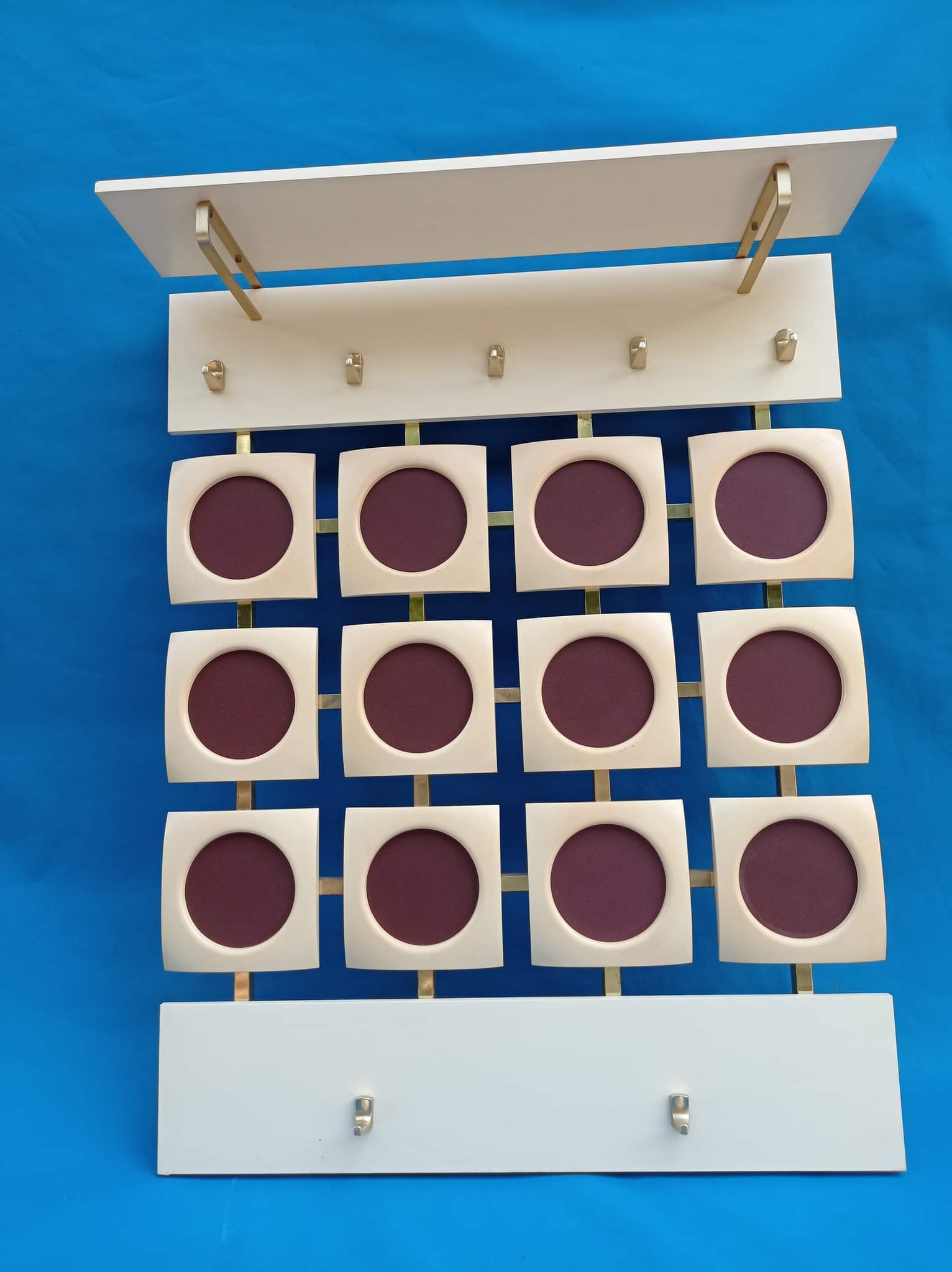 White wall coat rack from the 60s-70s