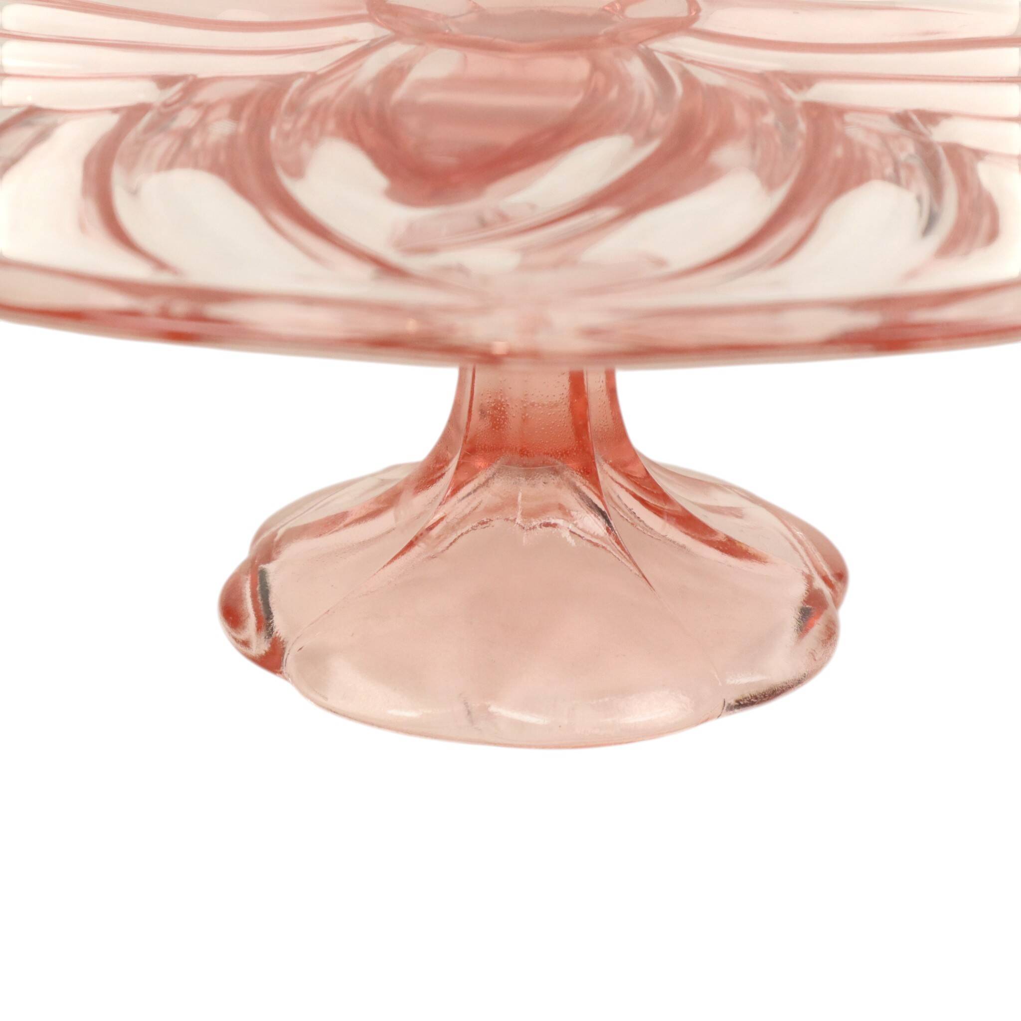 Pink Art Deco Cake Plate Pastry Dish Val Saint Lambert 34cm