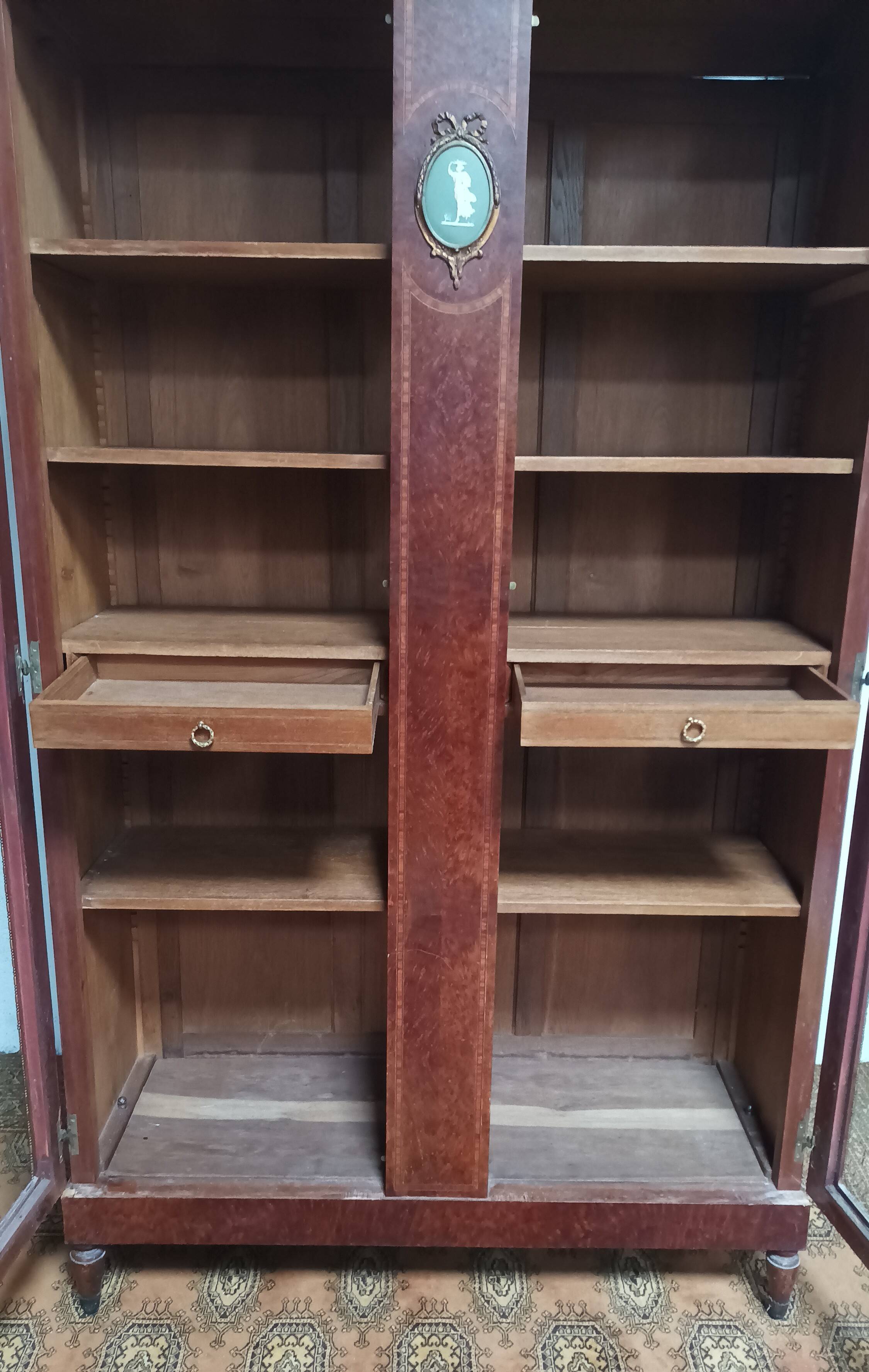 Louis XVI library in cedar burl