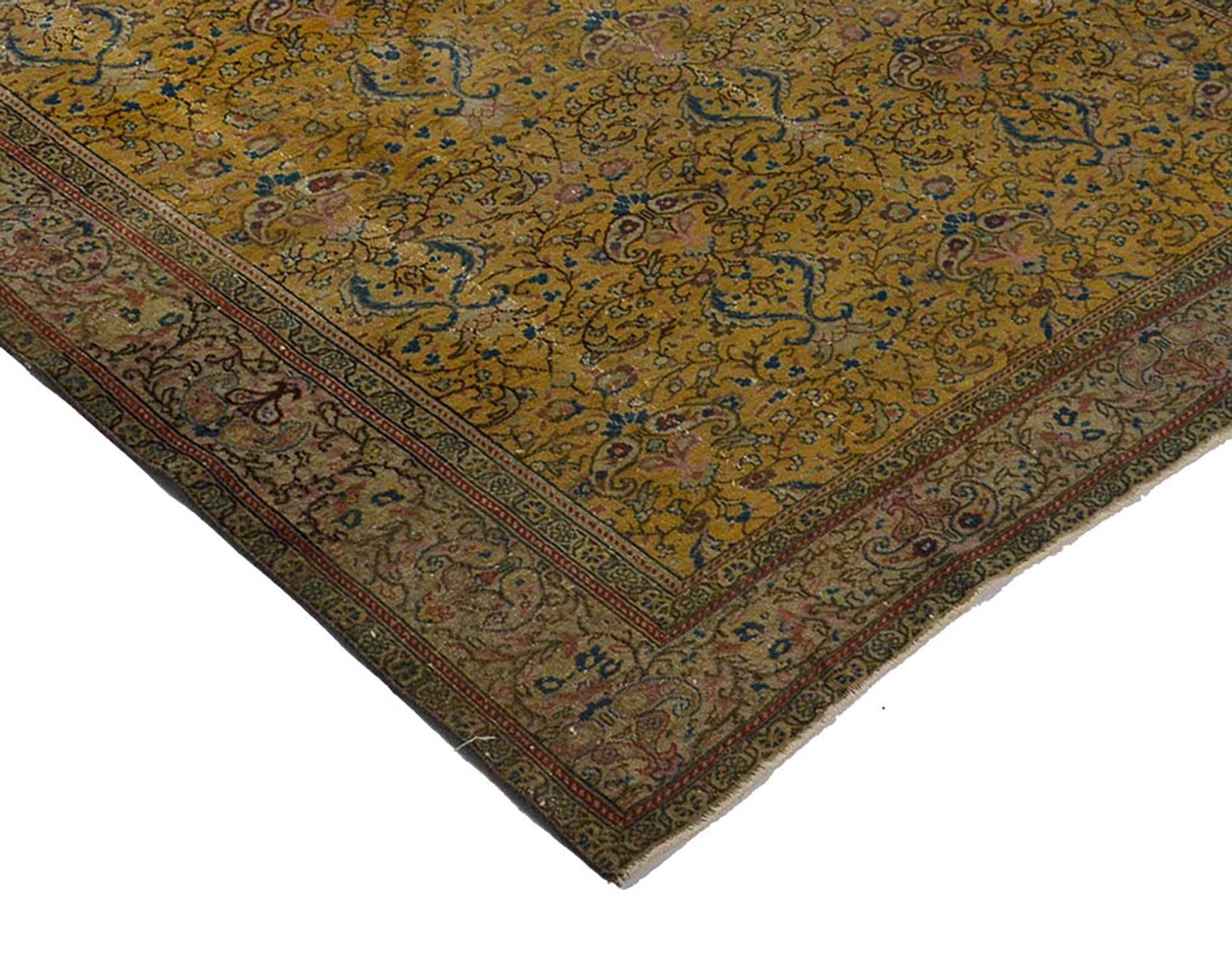 Vintage Turkish Anatolian Carpet 186x283 cm Floral Brown Blue
