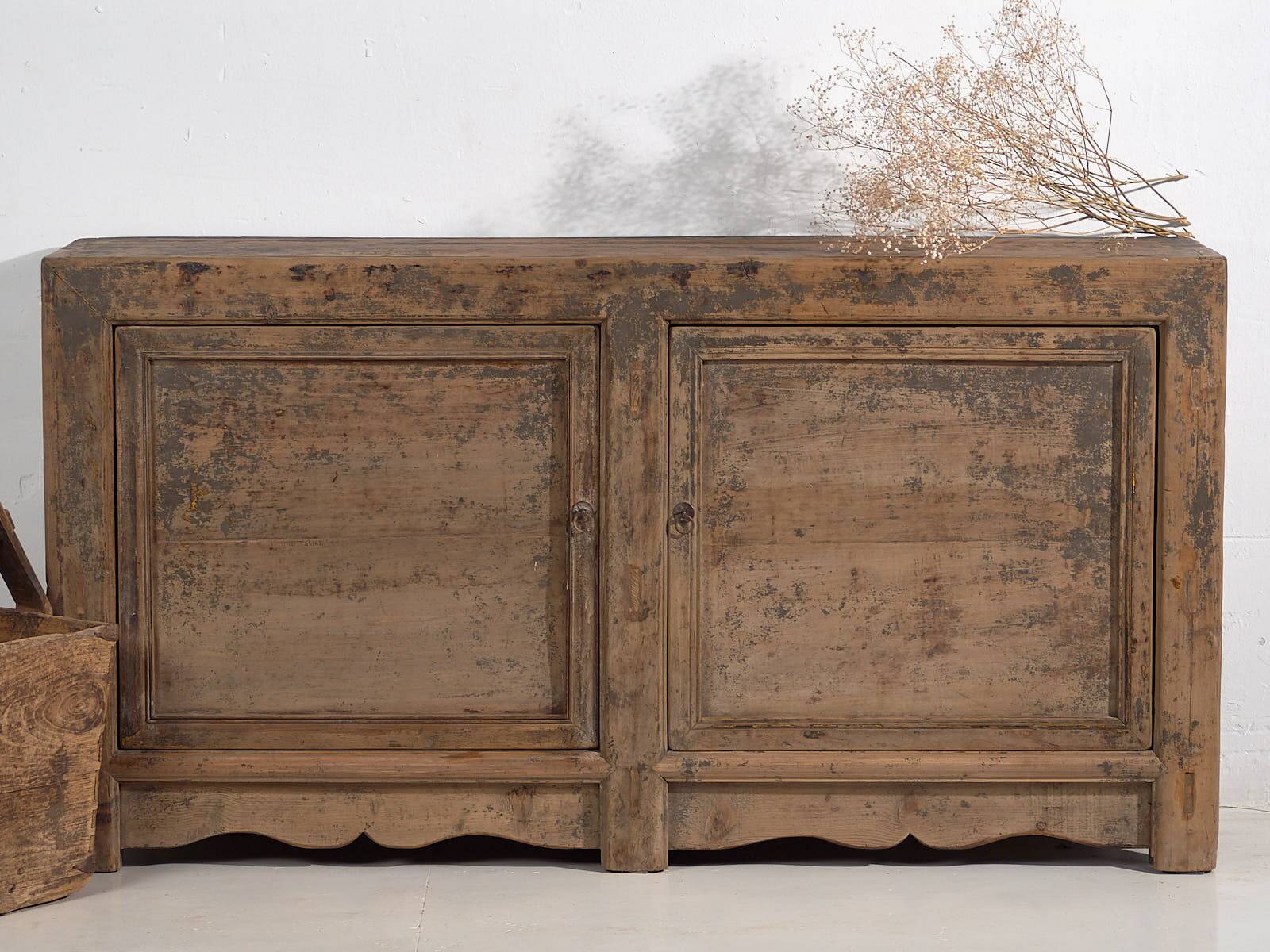 Old living room sideboard with gray patina (circa 1900) #47