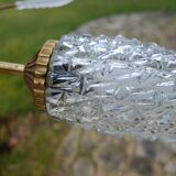 Lustre 1950/60 en verre et laiton
