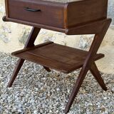 Vintage oak bedside table, 50s and 60s design