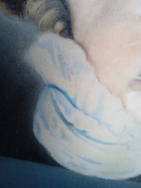 Pastel painting portrait young girl XIXth signed