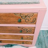 Commode Art déco rose