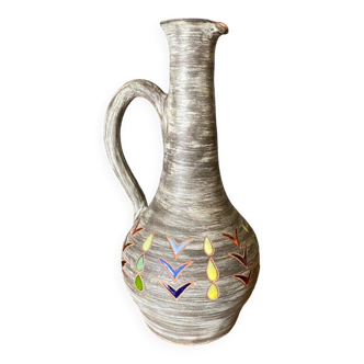 Ceramic vase ewer geometric decor by Elie Barachant St Cannat