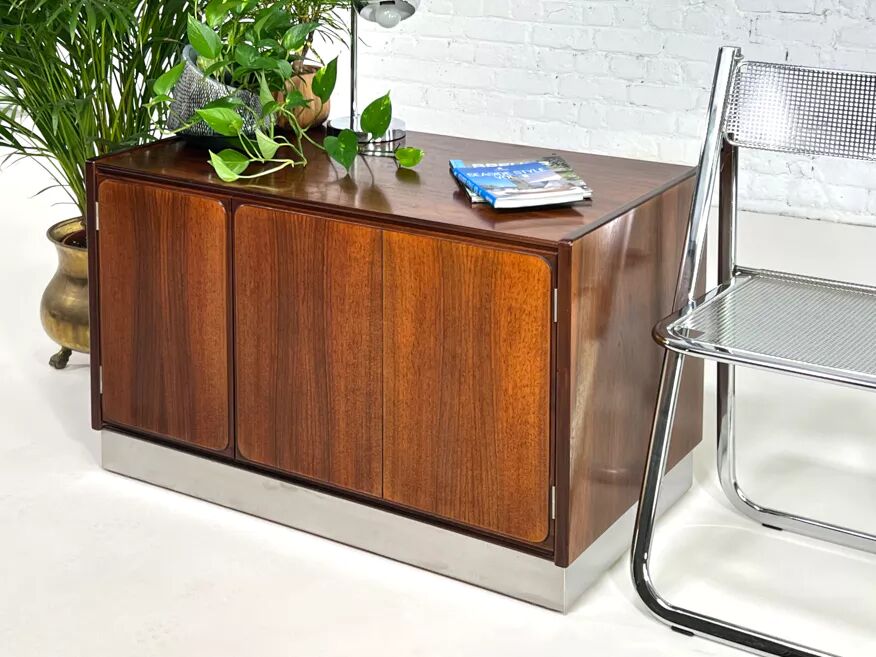 70s sideboard in rosewood and brushed aluminum