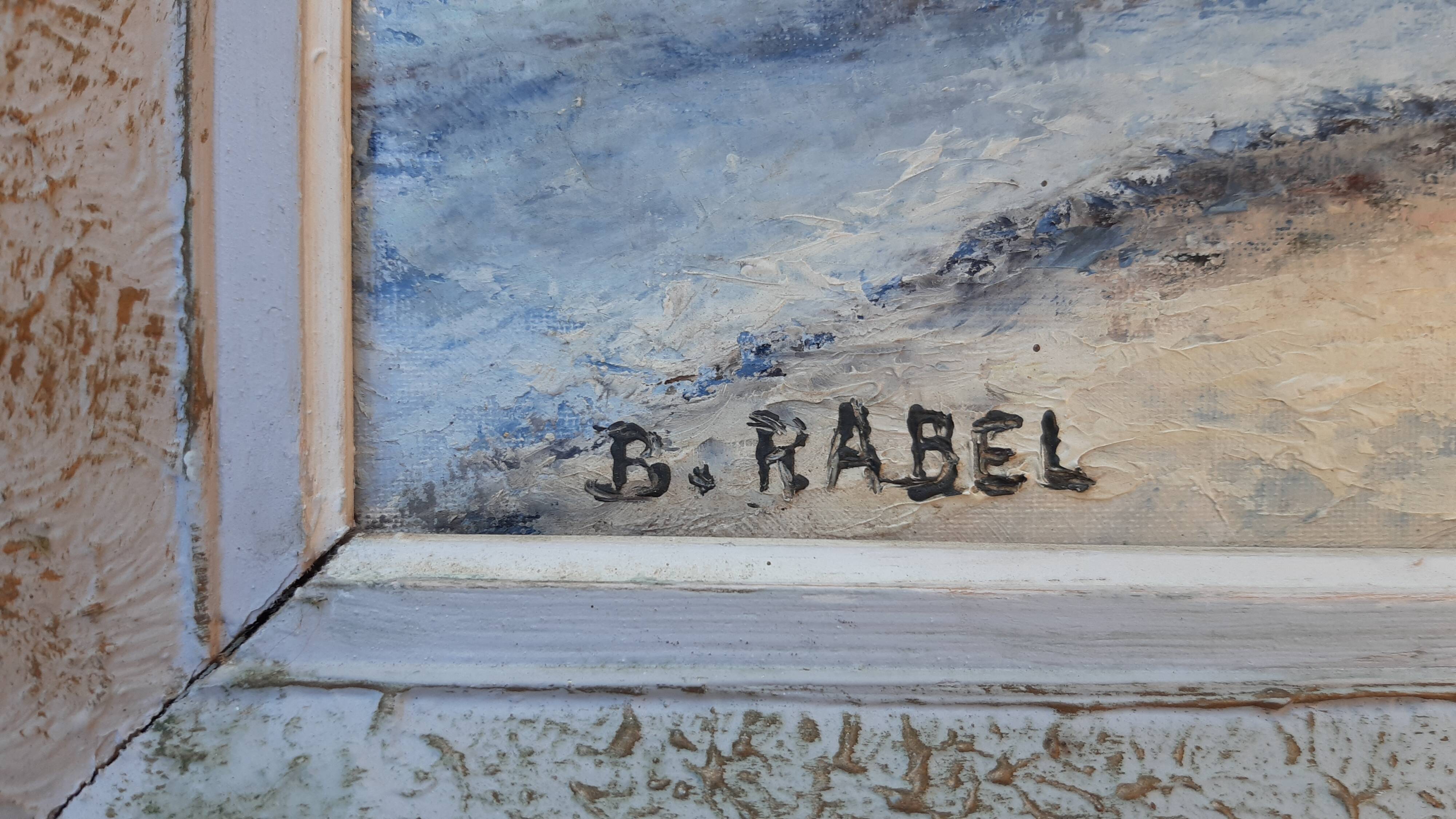 Old painting "Etretat upstream cliff"