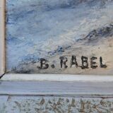 Old painting "Etretat upstream cliff"