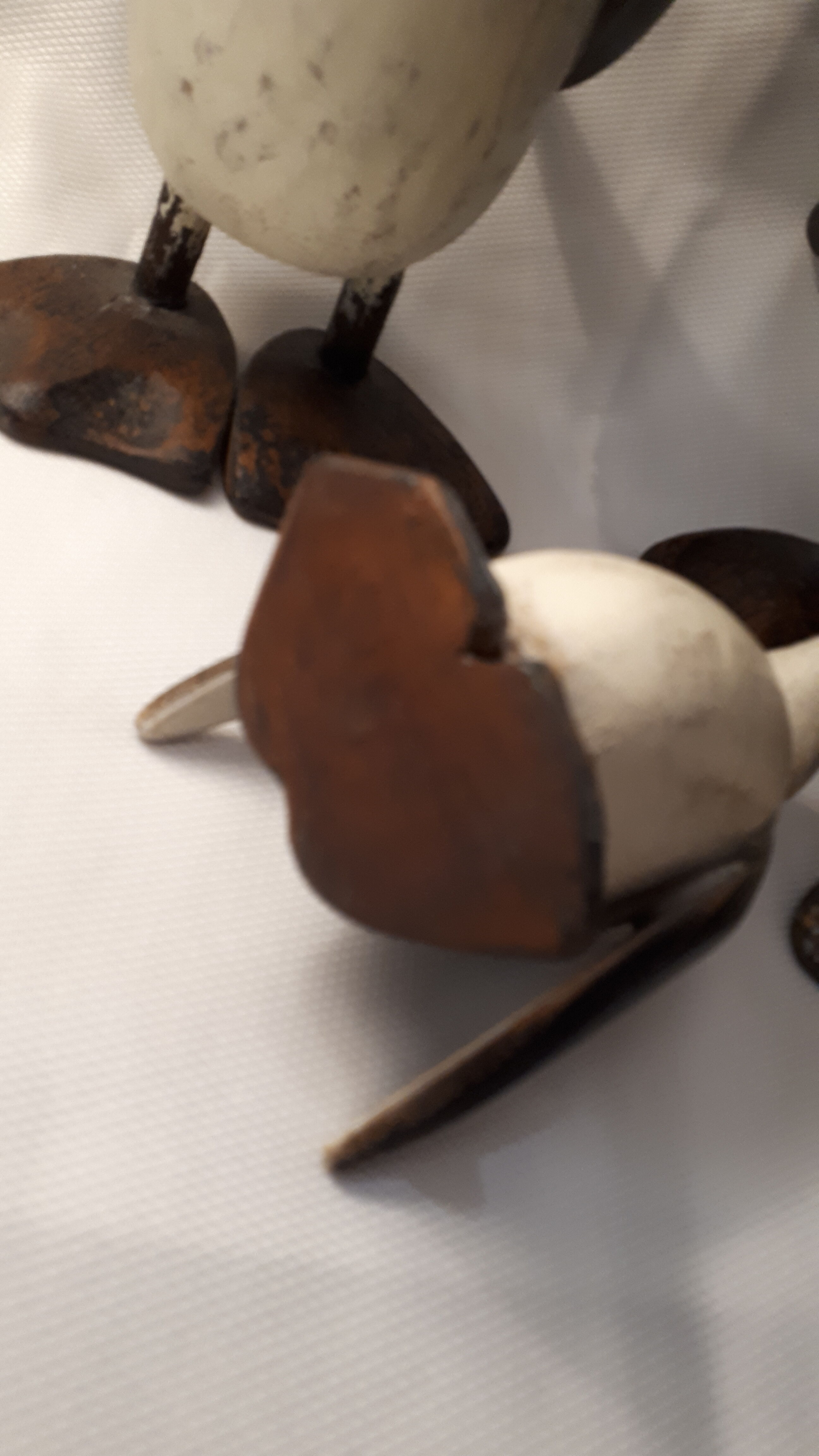 Family of 4 wooden penguins art deco