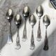 6 Small Vintage Rocaille Style Spoons