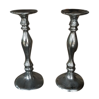 Paire de chandeliers argent