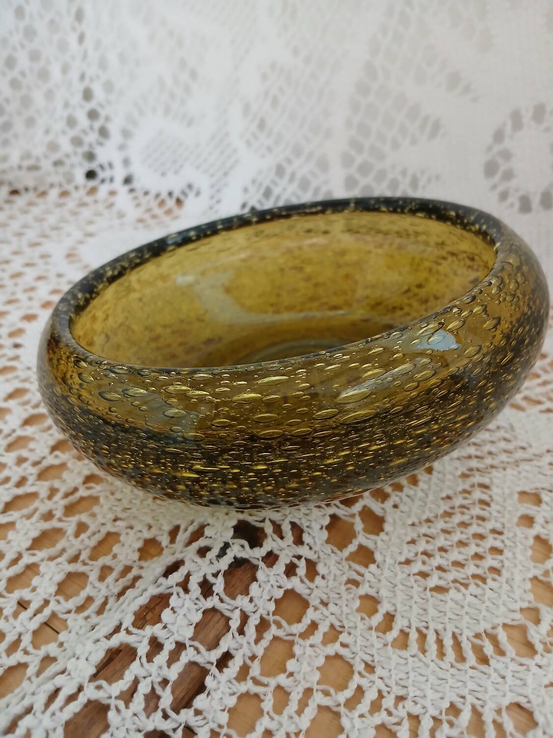 Vide poche, coupe en verre bullé