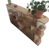 Oak veneer floating bookcase
