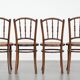 Set of 4 vintage bistro chairs Jacob & Josef Kohn Wien with a wicker seat