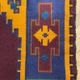 Handwoven vintage accent geometrical rug, colorful wool, Romanian carpet 230x160cm