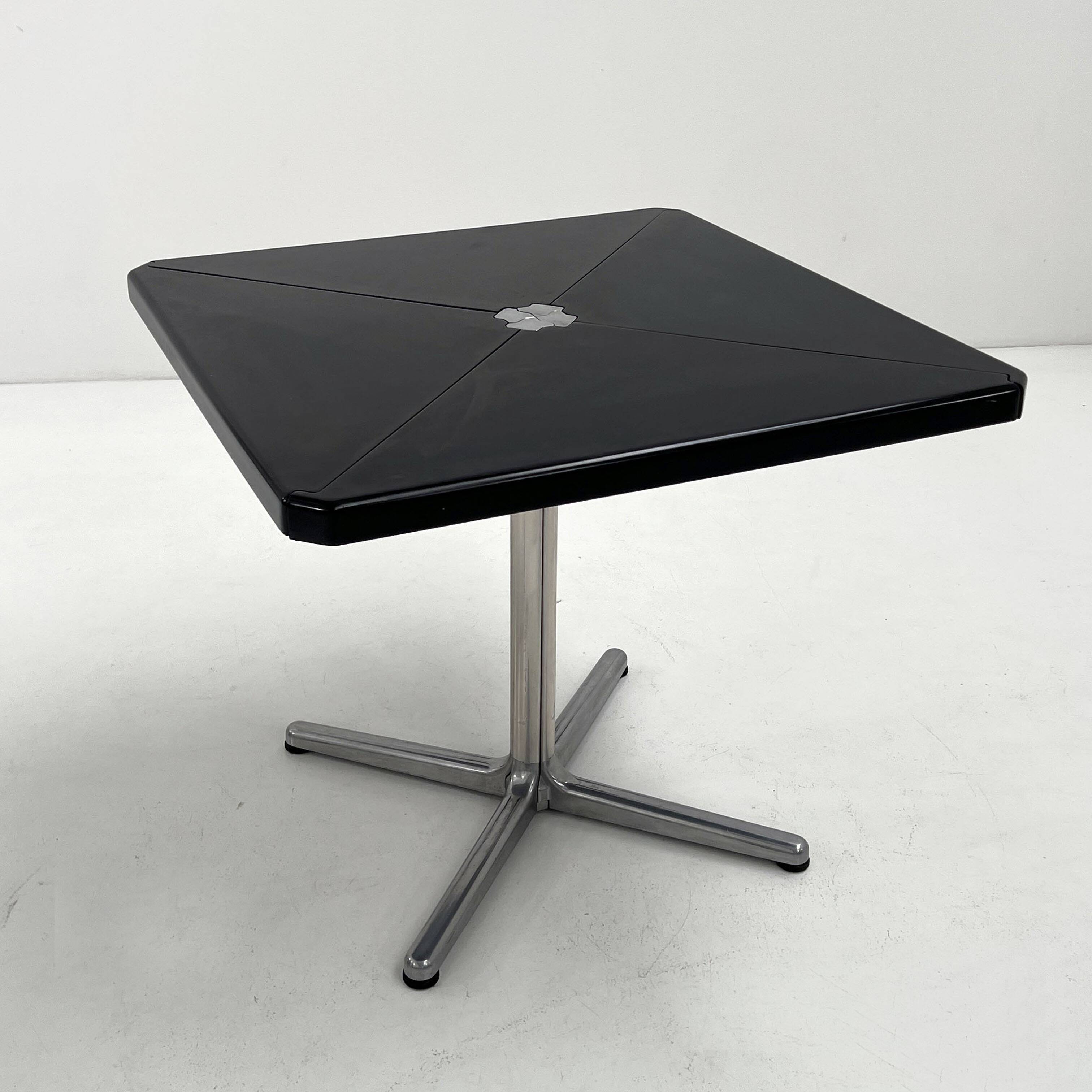 Foldable black table by Giancarlo Piretti for Anonima Castelli, 1970